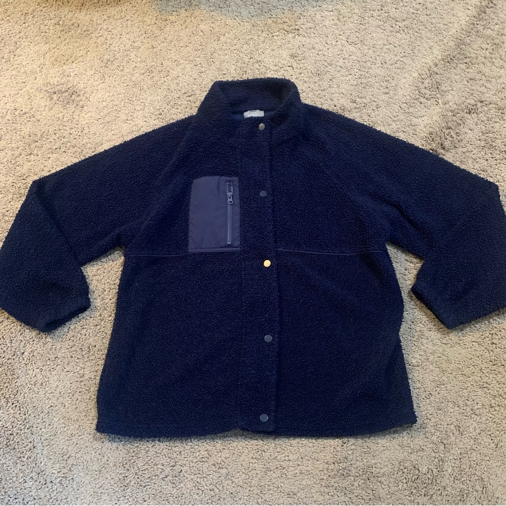 Berkley Jensen Navy Sweatshirt Jacket Large